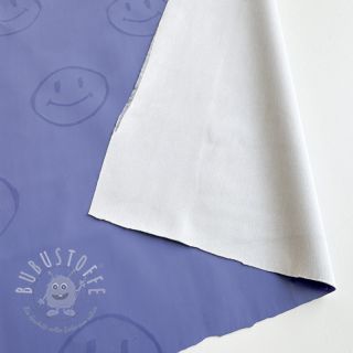 Regenmantel Stoff Happy faces purple