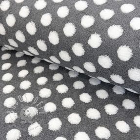 Fleece TEDDY Dots grey