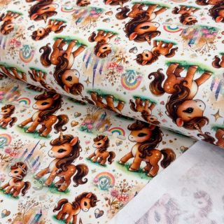 Sweatstoff Pretty unicorns design A digital print